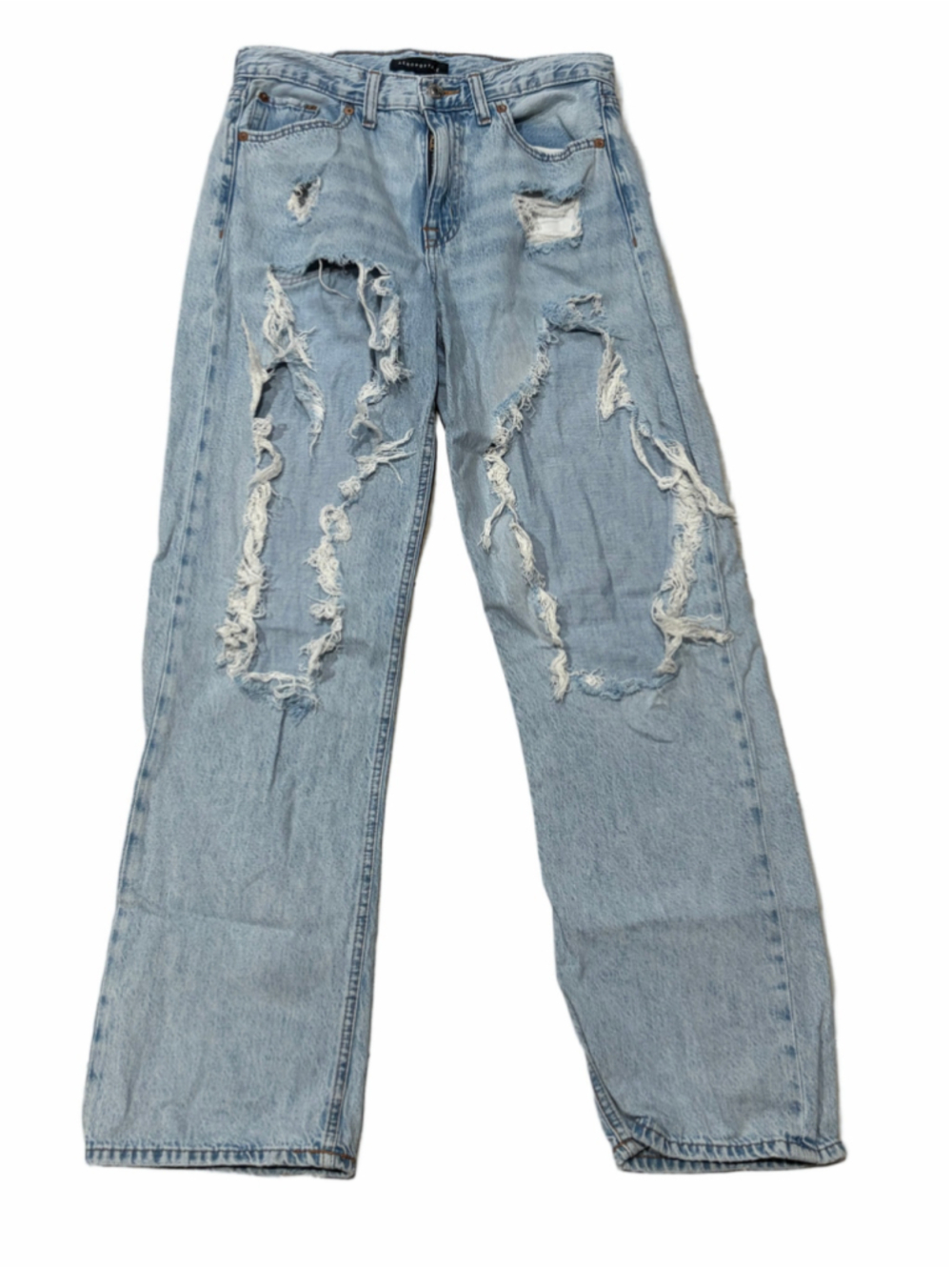 Women's Aeropostale 90's Baggy Straight Leg Jeans Light Blue Size 27